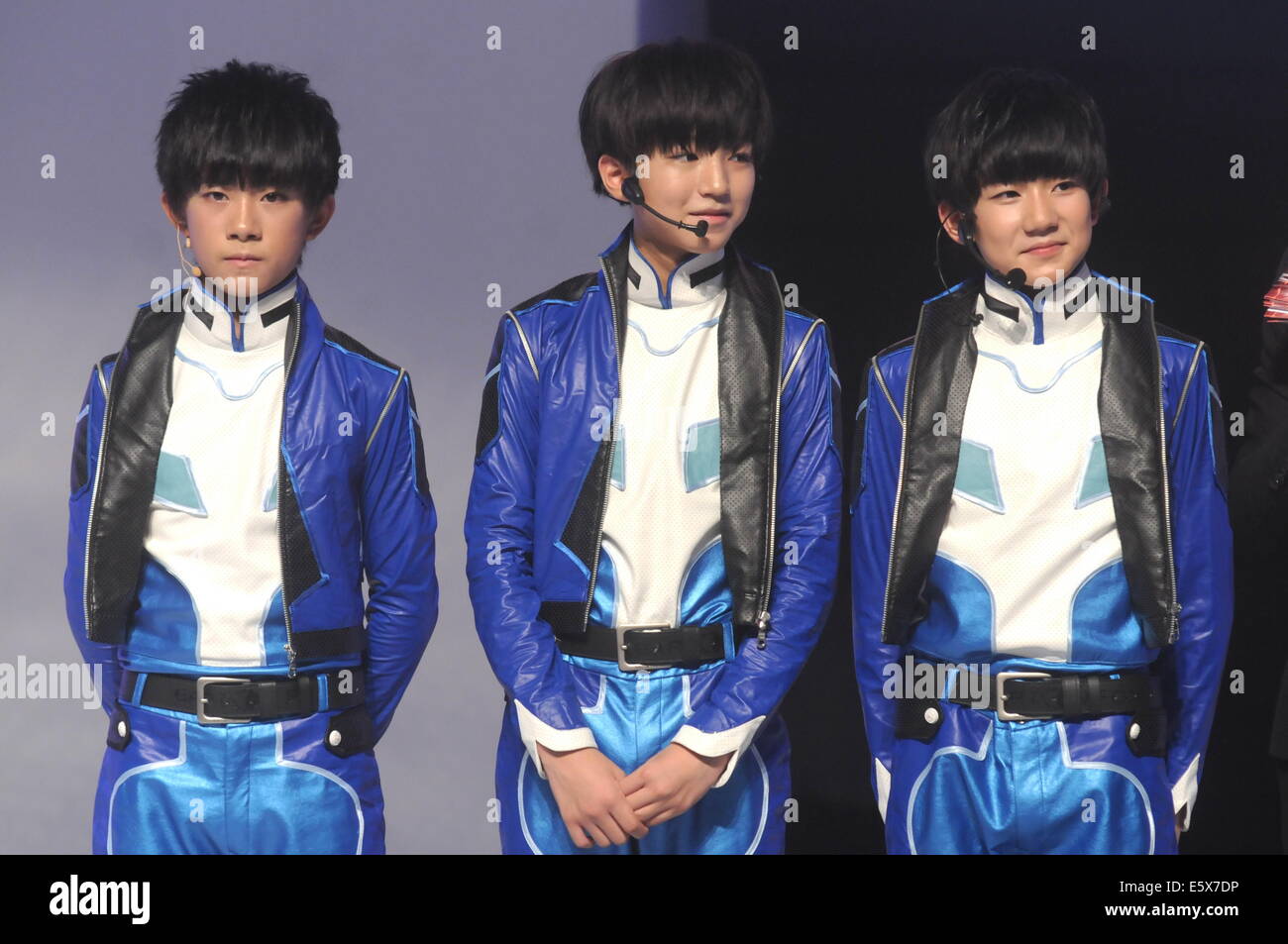 Chinese youngest boy group TFBOYS attend commercial activity in