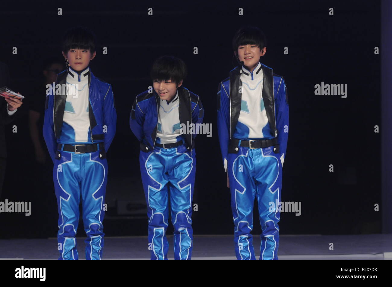 Chinese youngest boy group TFBOYS attend commercial activity in