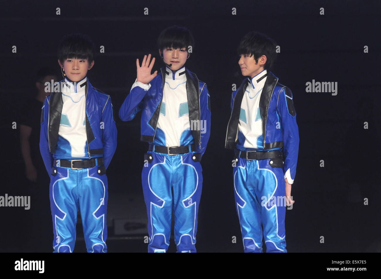 Chinese youngest boy group TFBOYS attend commercial activity in