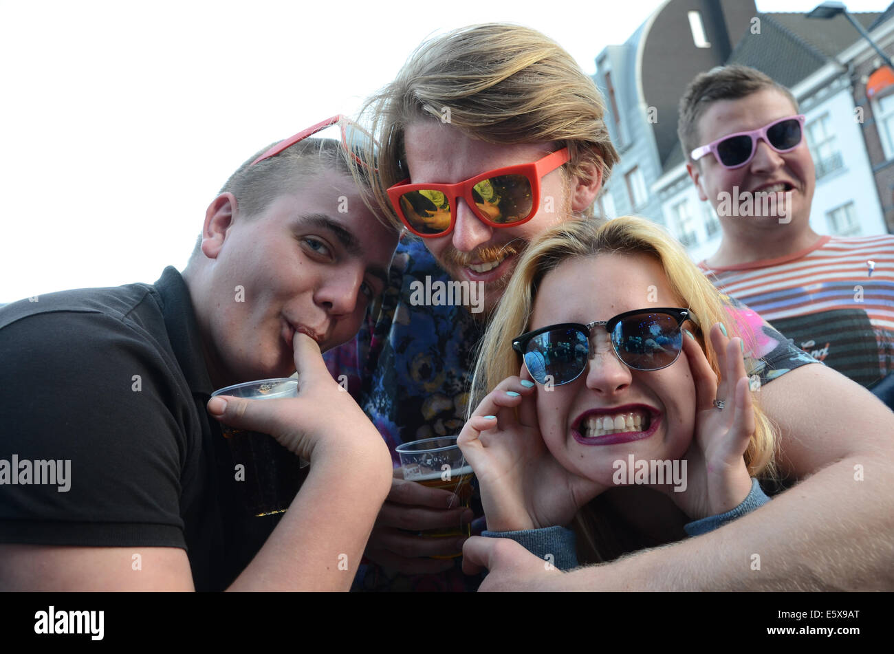 happy youngsters at Festival of Liberty Roermond Holland Stock Photo