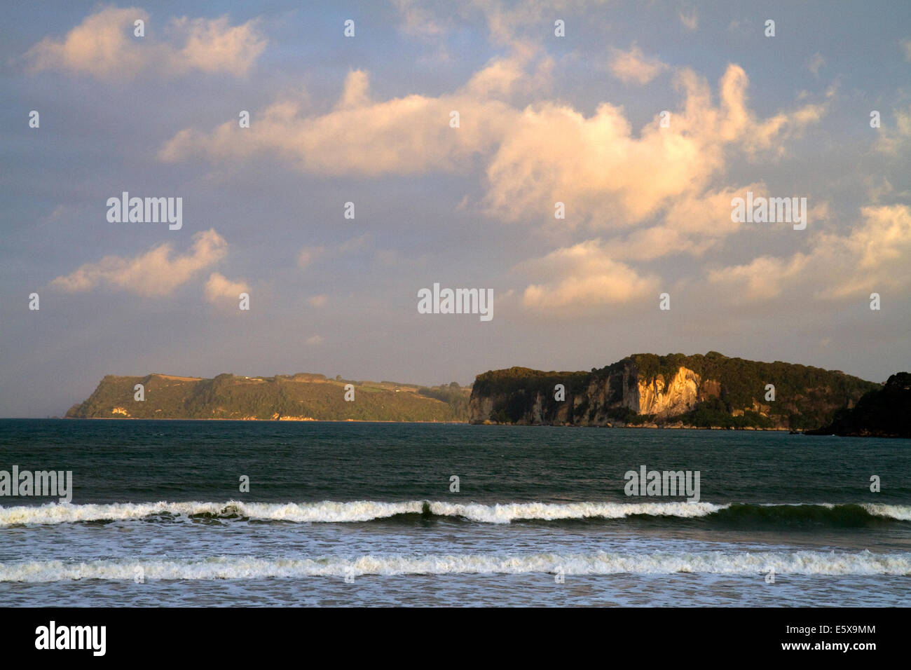 Mercury Bay located on the eastern coast of the Coromandel Peninsula on the North Island of New Zealand. Stock Photo