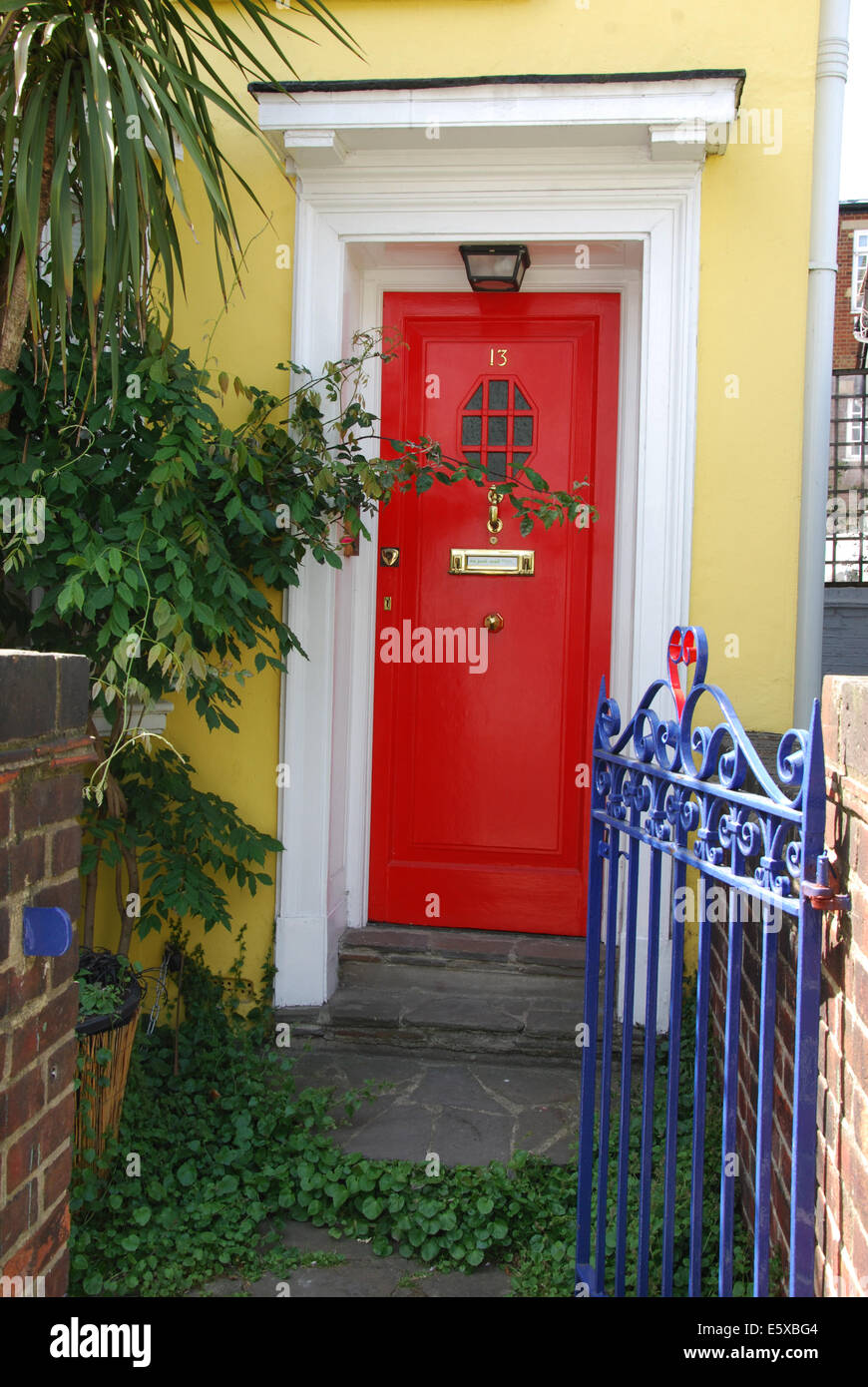red Chelsea front door, London United Kingdom Stock Photo