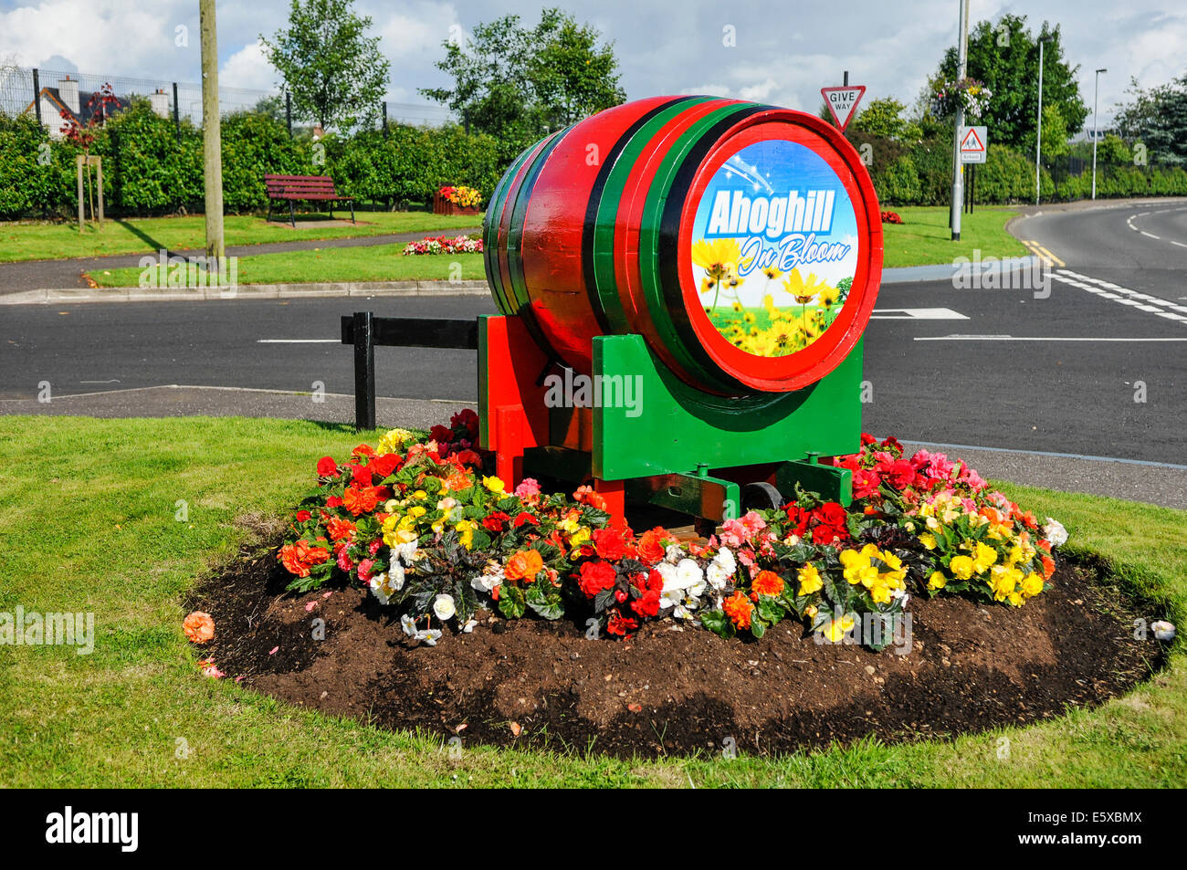 Ballymena, Northern Ireland. 7th Aug 2014 - Ahoghill in Bloom floral display Credit:  Stephen Barnes/Alamy Live News Stock Photo