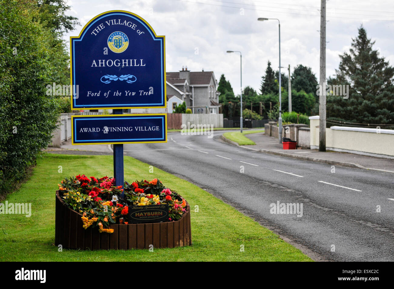 Ballymena, Northern Ireland. 7th Aug 2014 - Award winning village of Ahoghill Credit:  Stephen Barnes/Alamy Live News Stock Photo