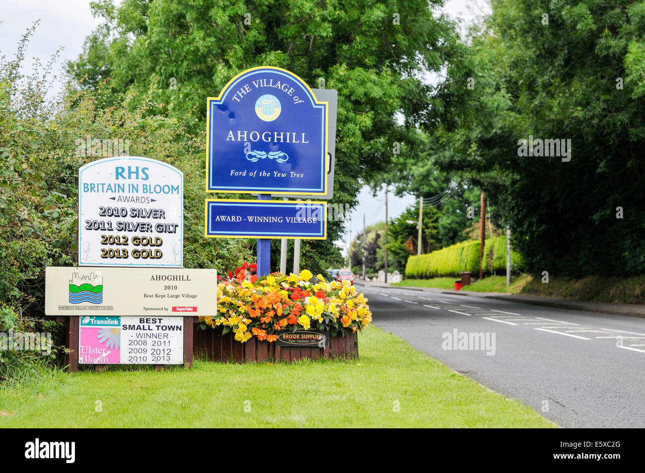 Ballymena, Northern Ireland. 7th Aug 2014 - Award winning village of Ahoghill Credit:  Stephen Barnes/Alamy Live News Stock Photo