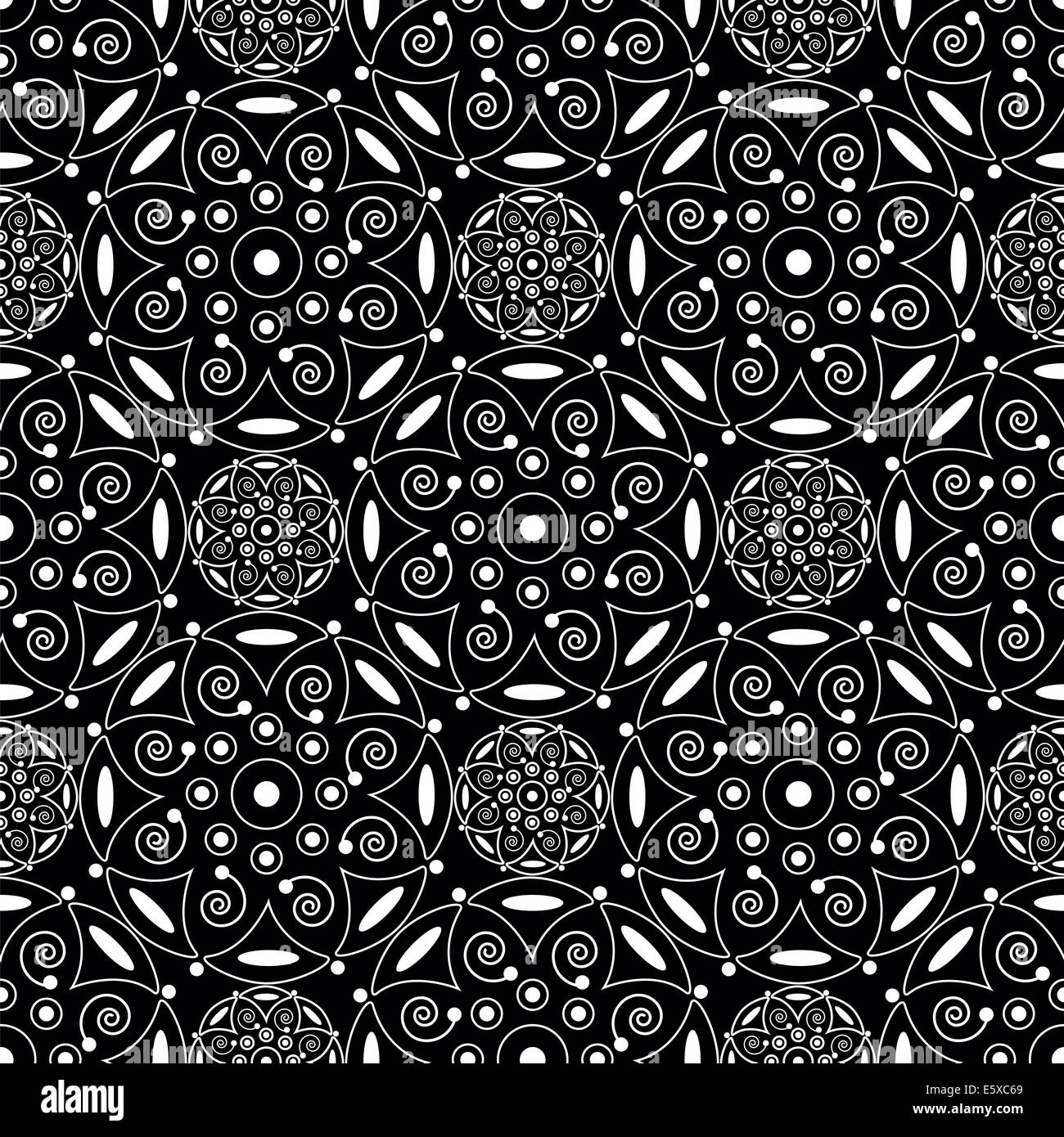 abstract white seamless pattern on black background Stock Photo - Alamy