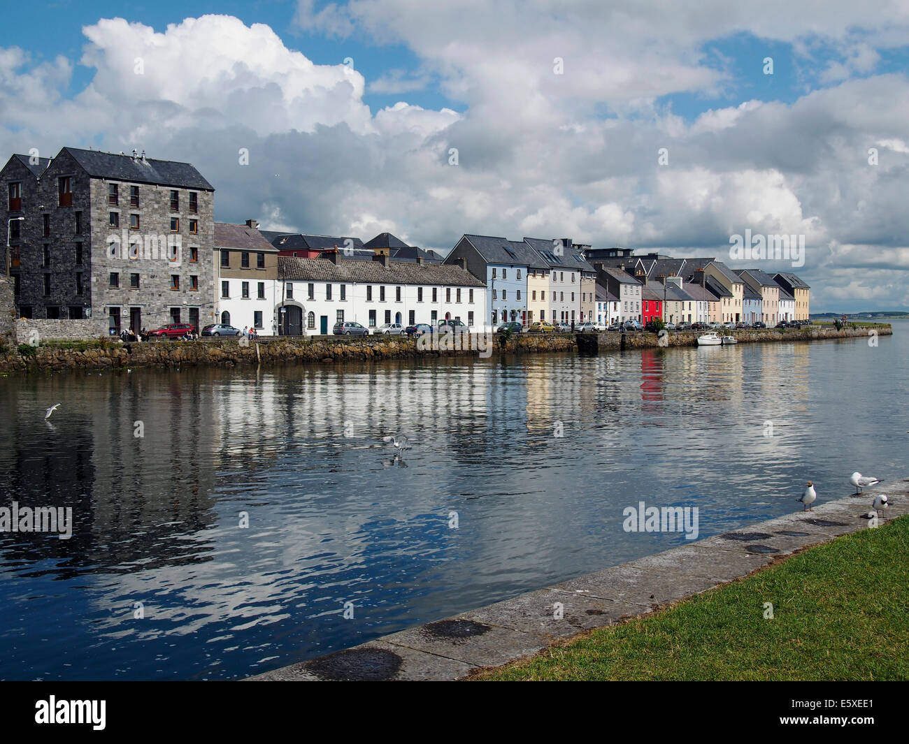 The Claddagh Basin, the old Galway town harbour with brightly painted