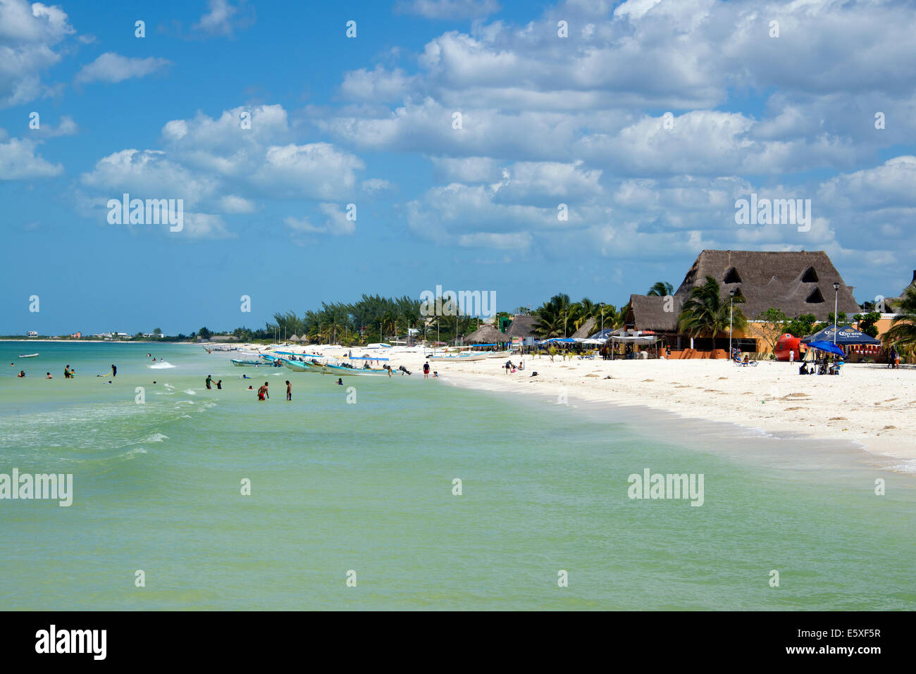Celestun Beach Yucatan Mexico Stock Photo