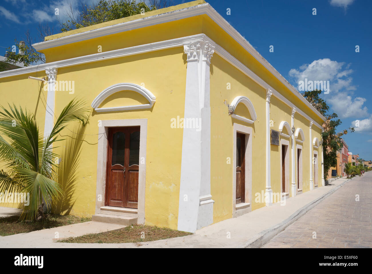 Restored colonial house Celestun Yucatan Mexico Stock Photo