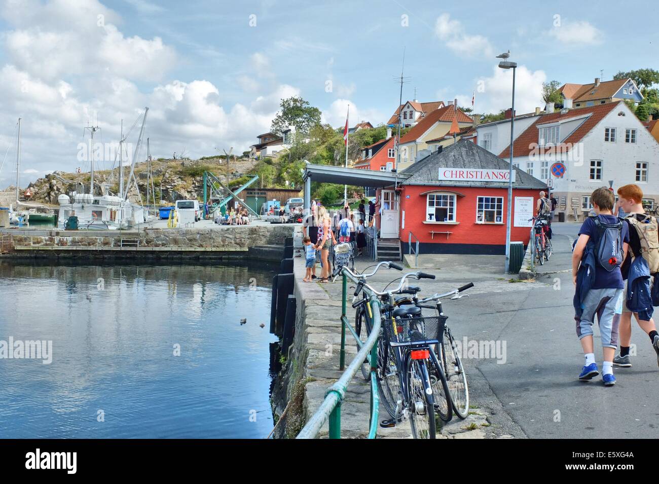 Denmark, Bornholm Island Pictures taken between 1st and 5th August 2014.  Pictured: Gudhjem port Stock Photo