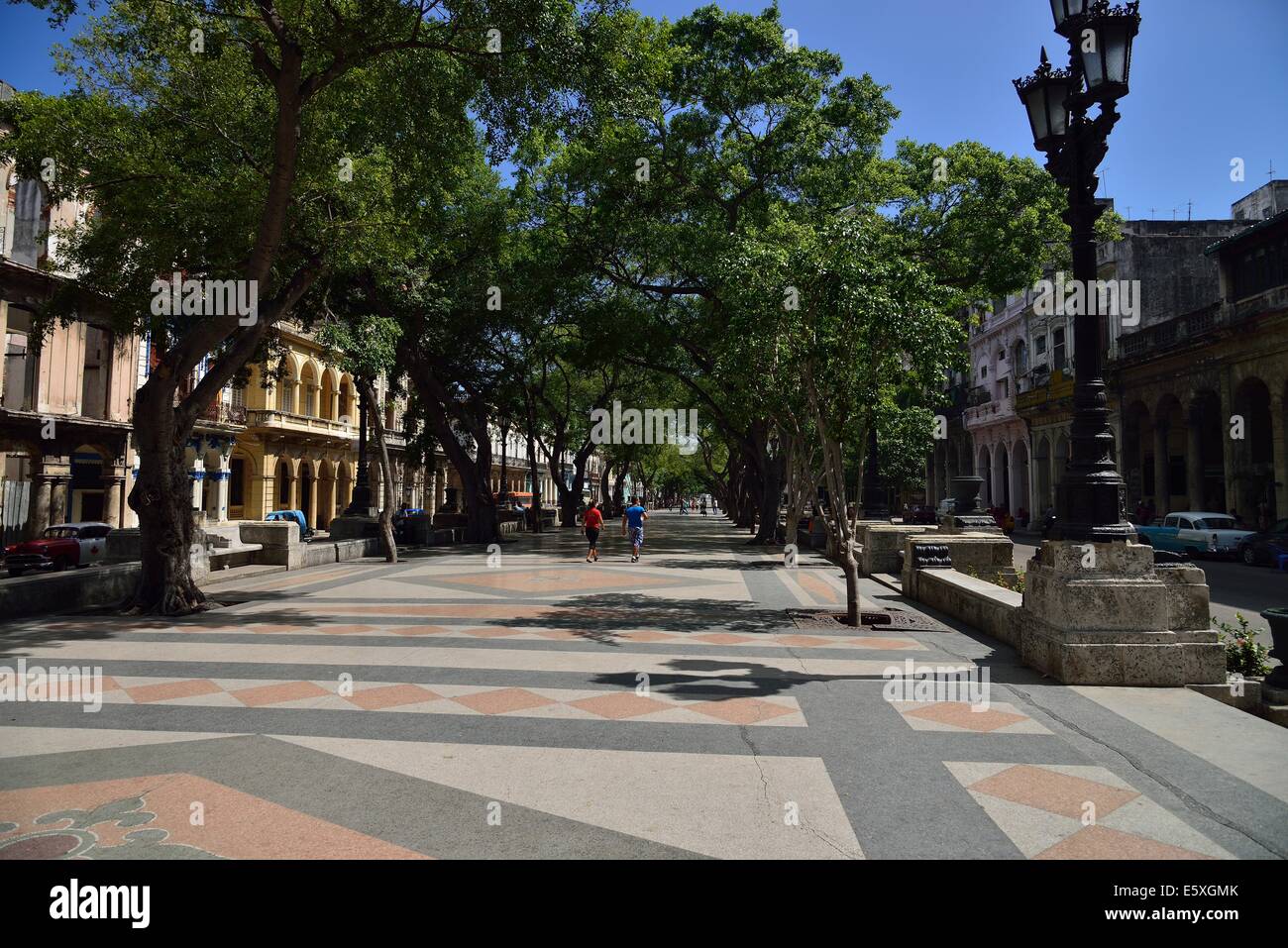 Paseo del Prado (Pedestrian walkway) Stock Photo