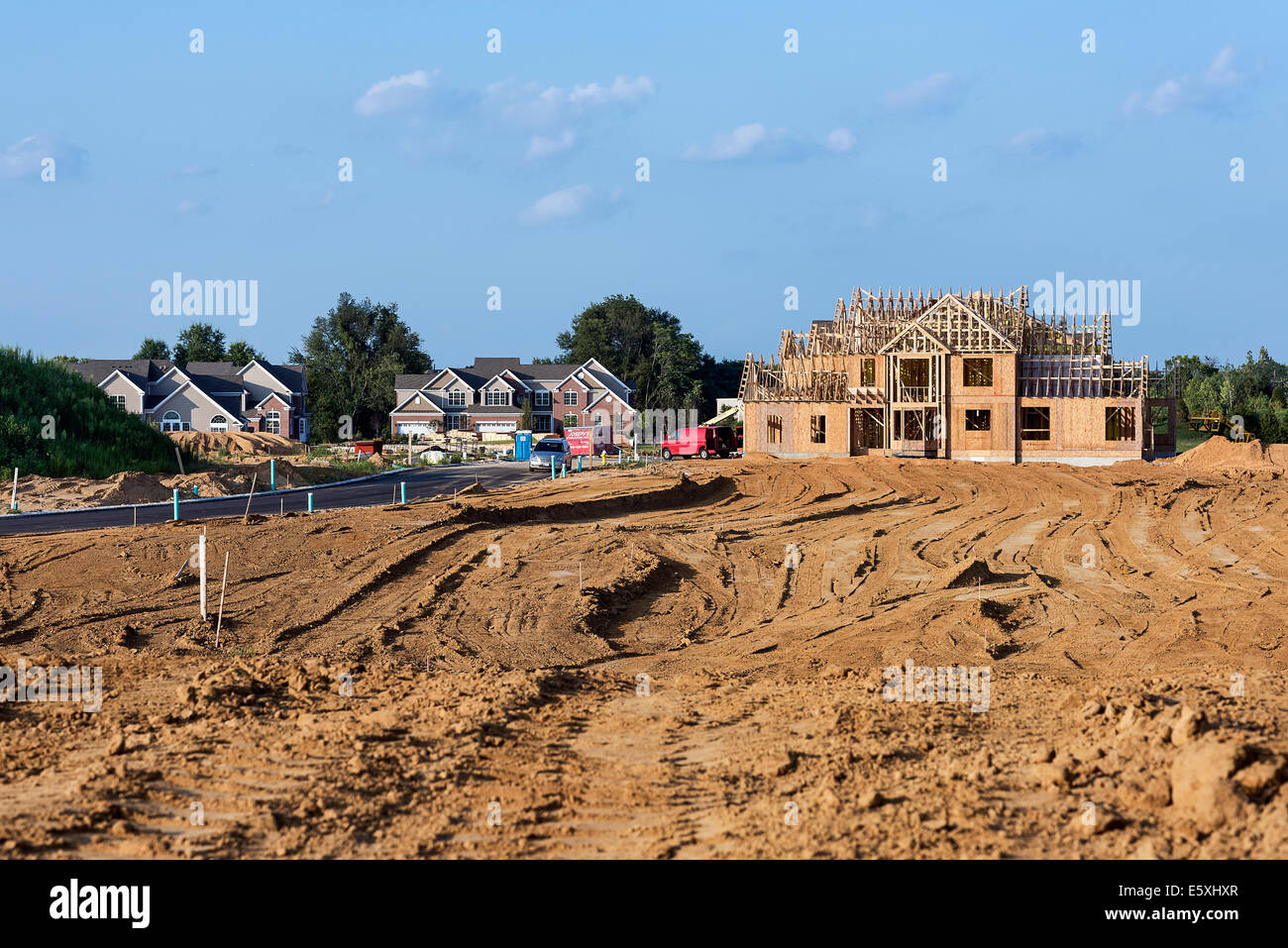 New build homes construction site hires stock photography and images