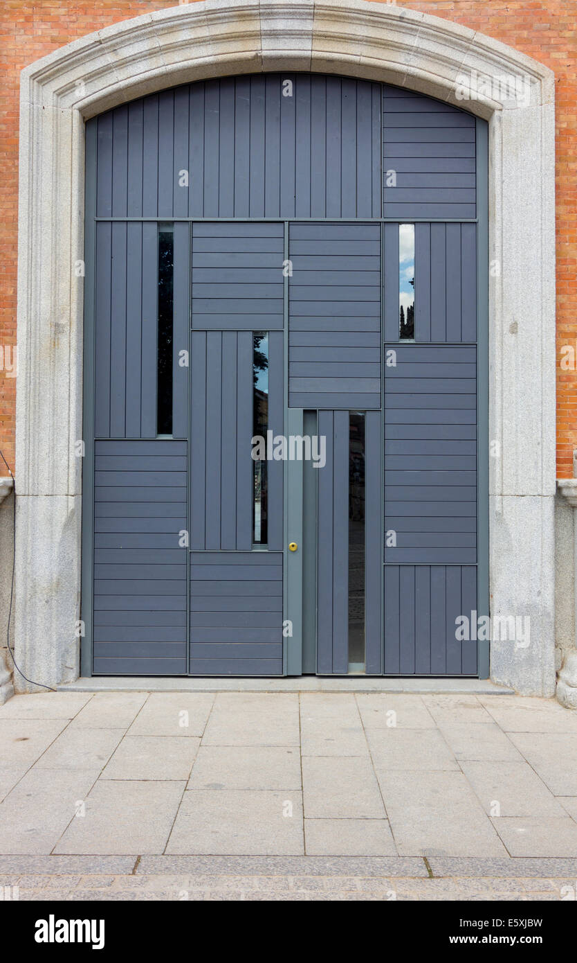 Modern door gray iron sheets Stock Photo Alamy