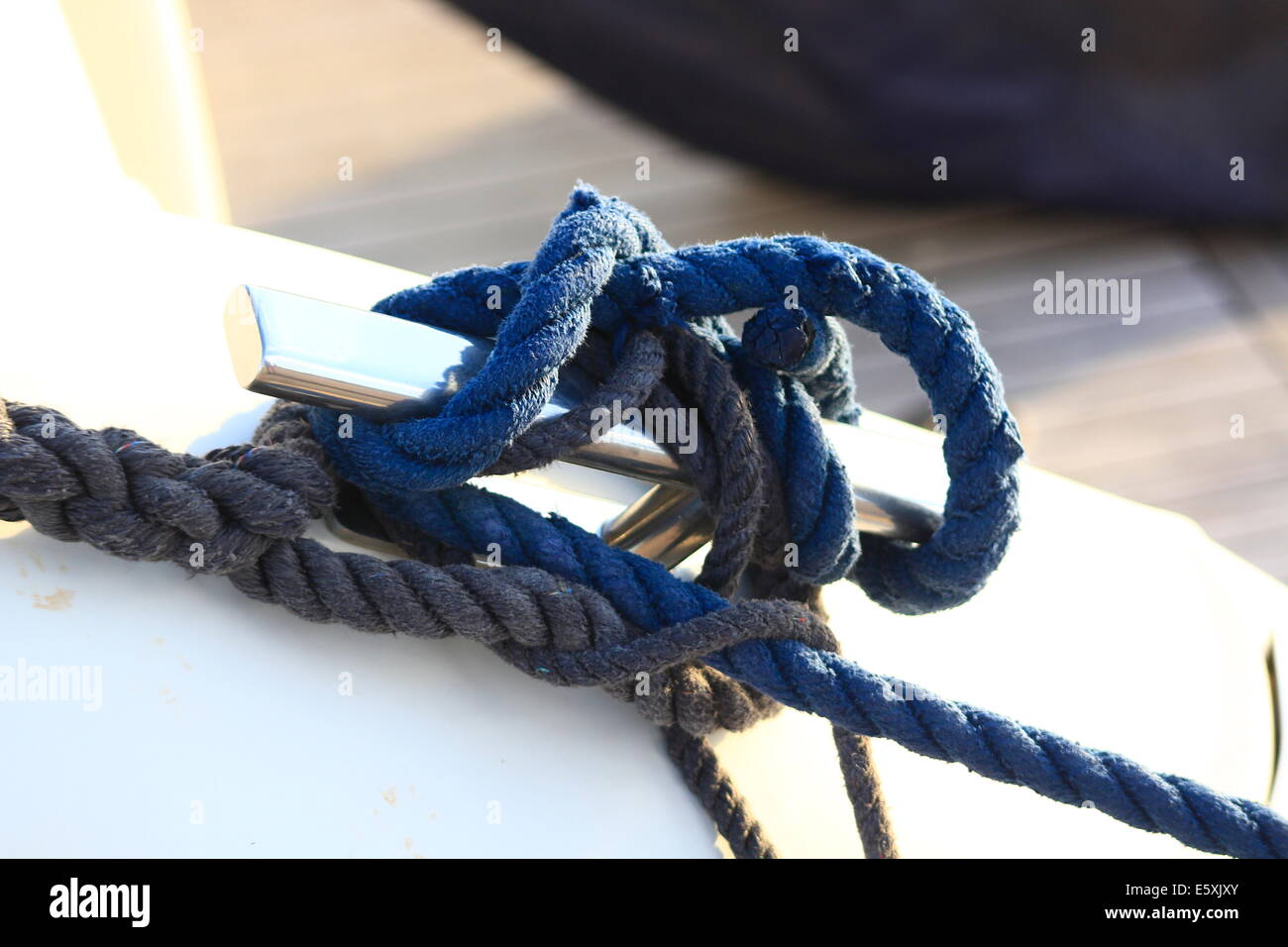 various ropes for mooring a boat Stock Photo Alamy