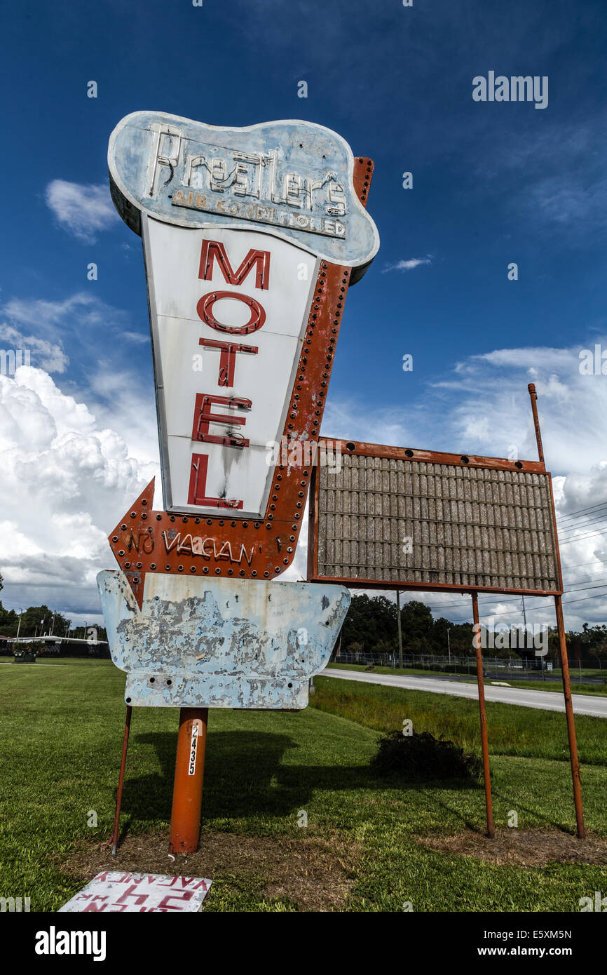 Cheap Rundown Motel Sign Stock Photo