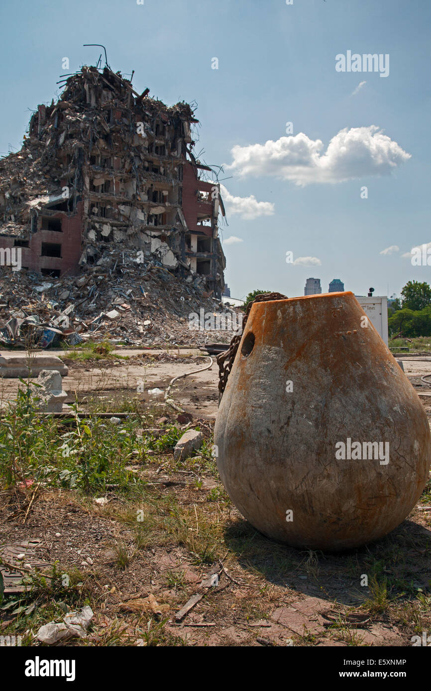 Detroit, Michigan - Demolition of the Brewster-Douglass public housing projects. Stock Photo