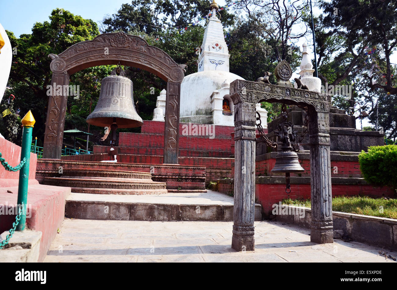 Buddha eyes or Wisdom eyes at Swayambhunath Temple or Monkey Temple ...