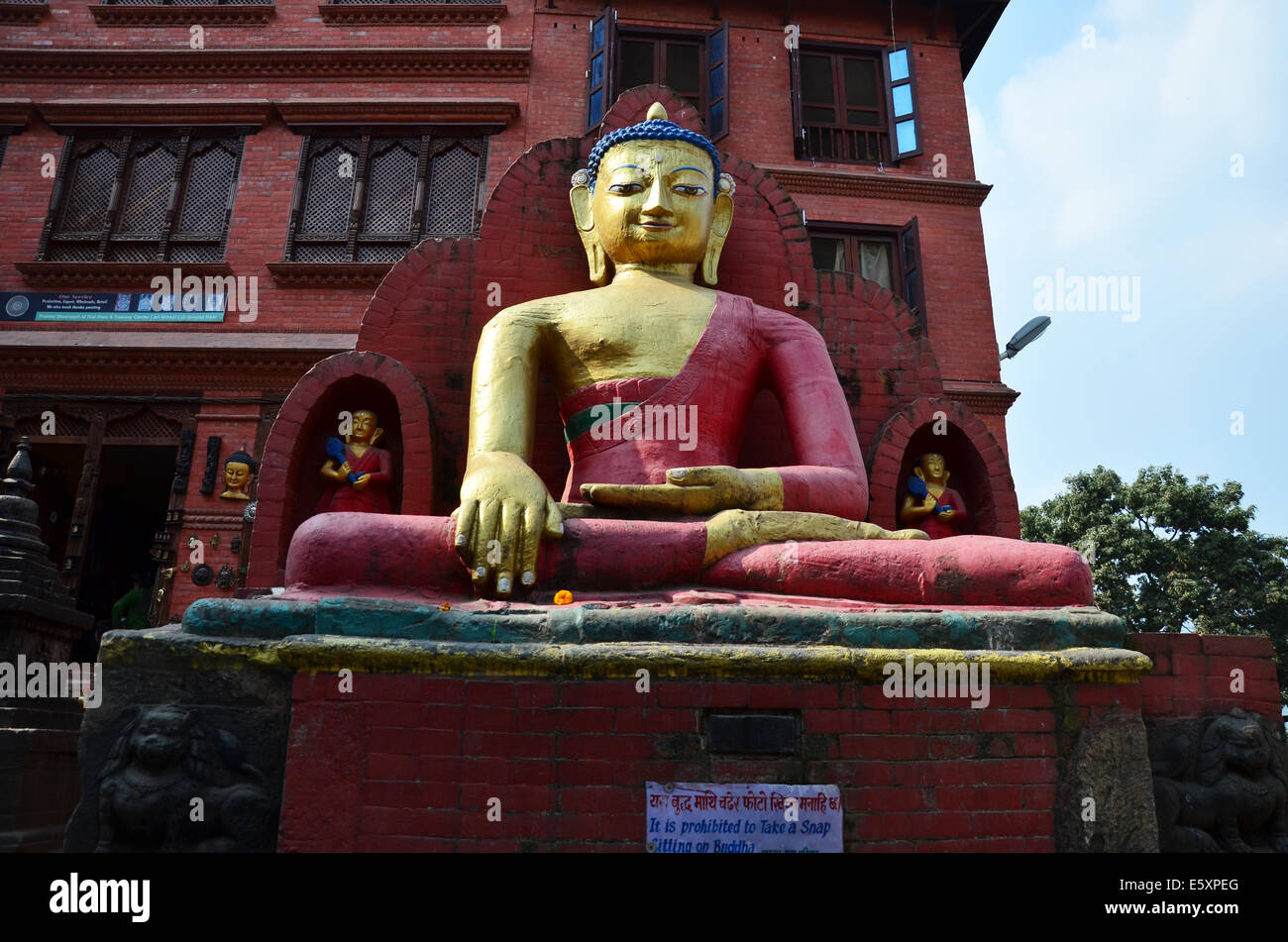 Swayambhunath Temple or Monkey Temple with Buddha eyes or Wisdom eyes ...