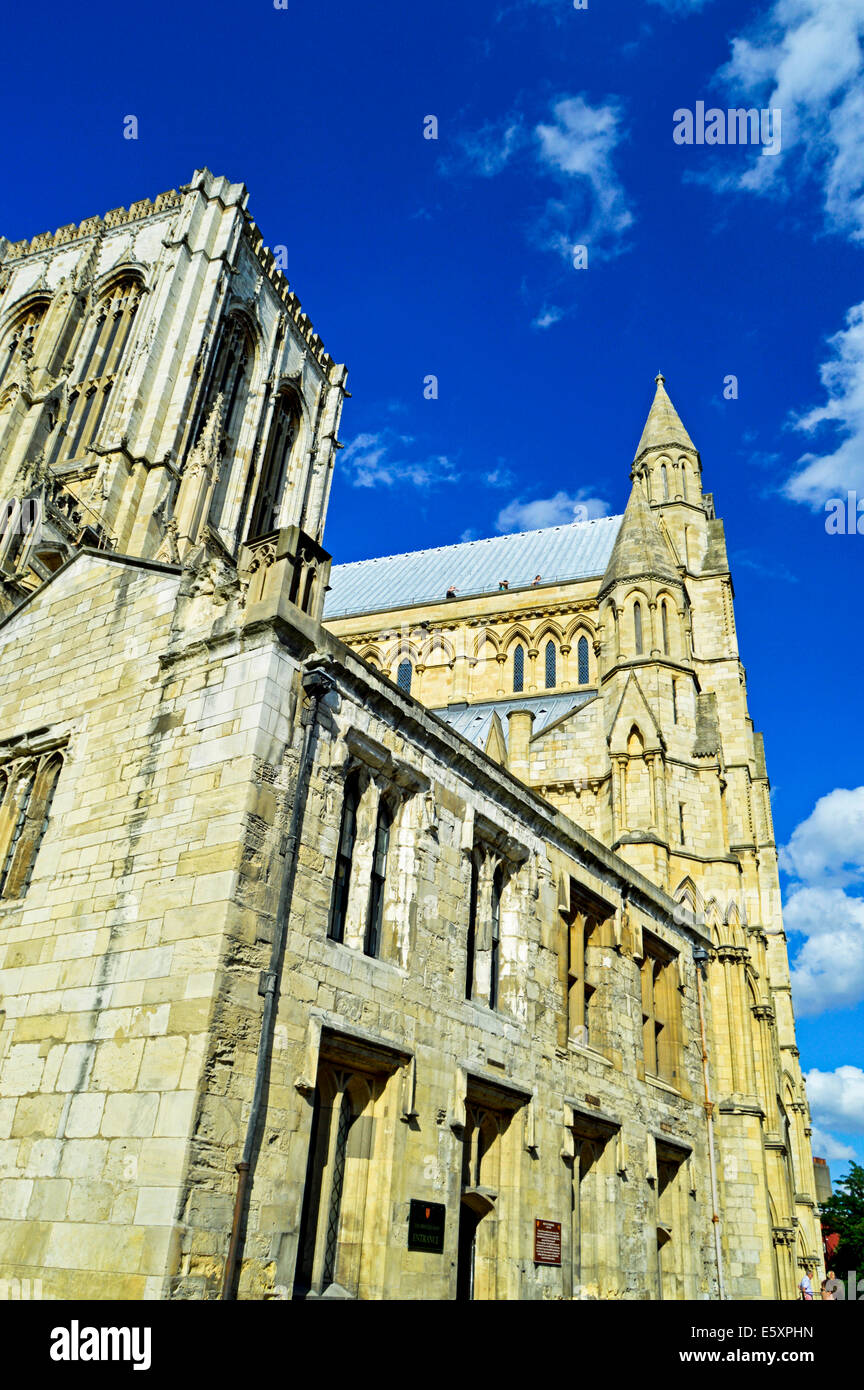 York Minster, the largest gothic cathedral in northern Europe, York, North Yorkshire, England, United Kingdom Stock Photo