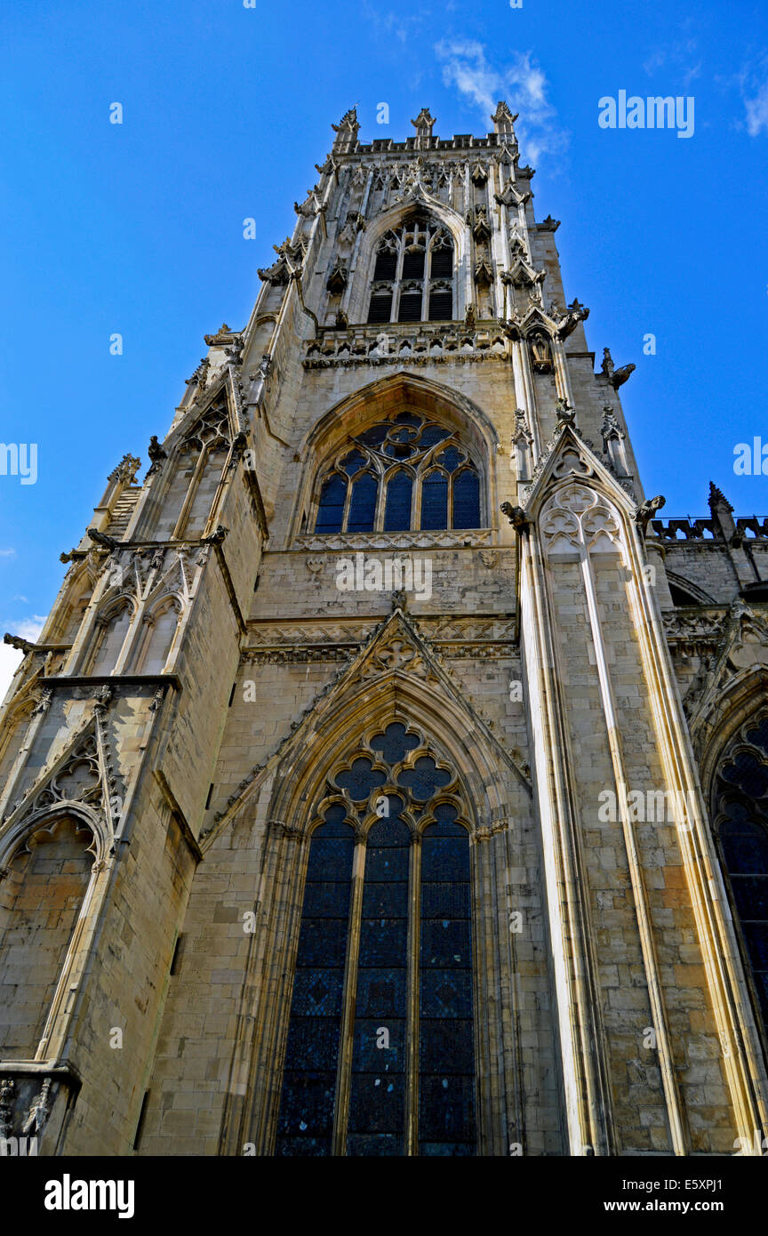 York Minster, the largest gothic cathedral in northern Europe, York, North Yorkshire, England, United Kingdom Stock Photo