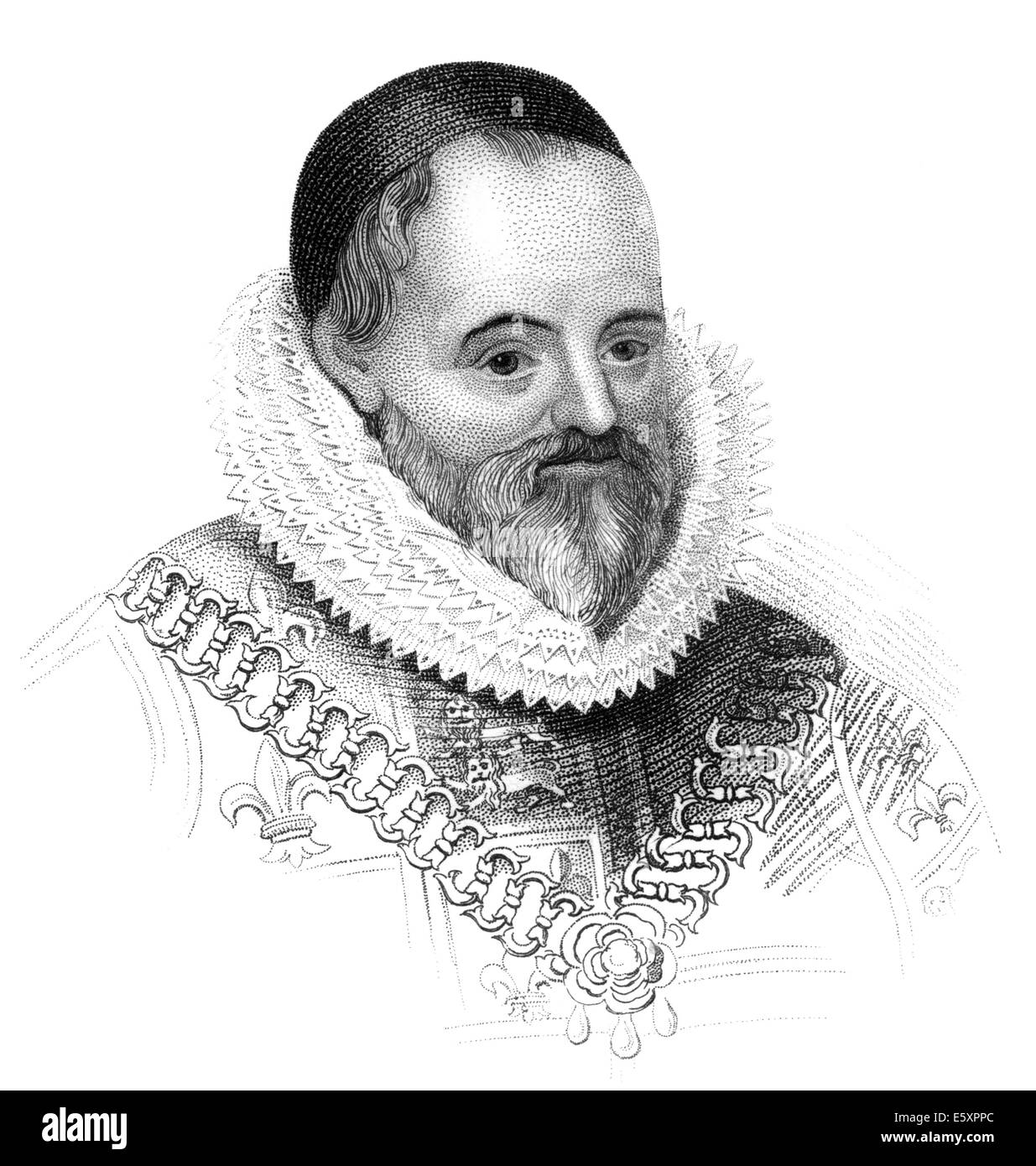William Camden, 1551-1623, an English antiquarian, historian, topographer, and officer of arms, Stock Photo