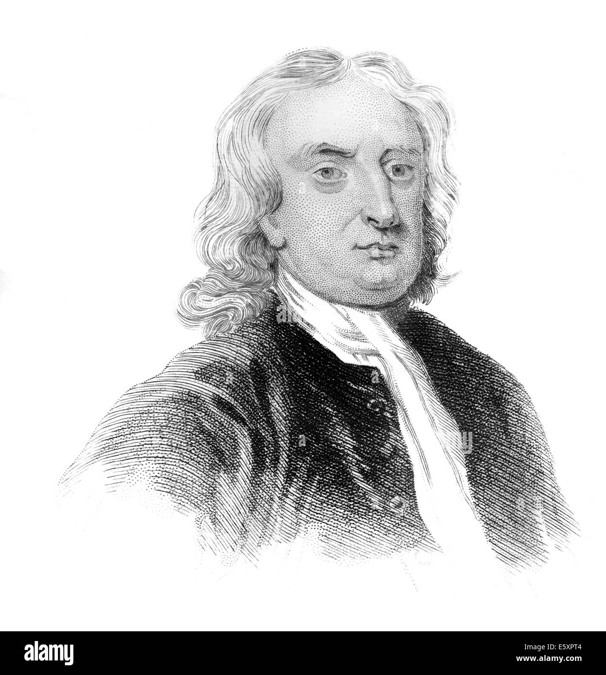 Sir Isaac Newton, 1642-1726, an English physicist and mathematician, Stock Photo