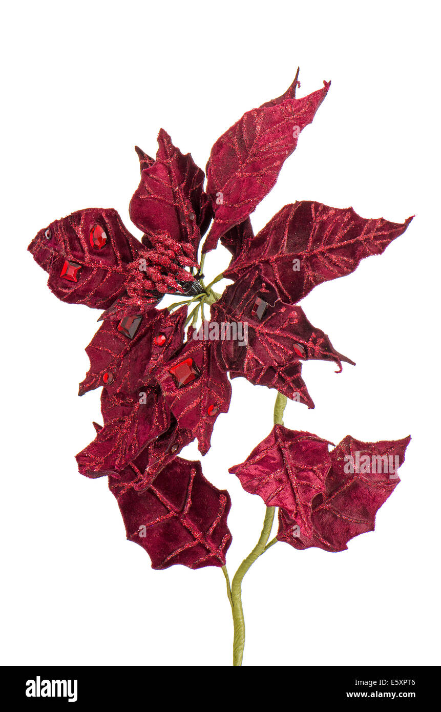 Red Christmas decoration isolated on white background Stock Photo - Alamy