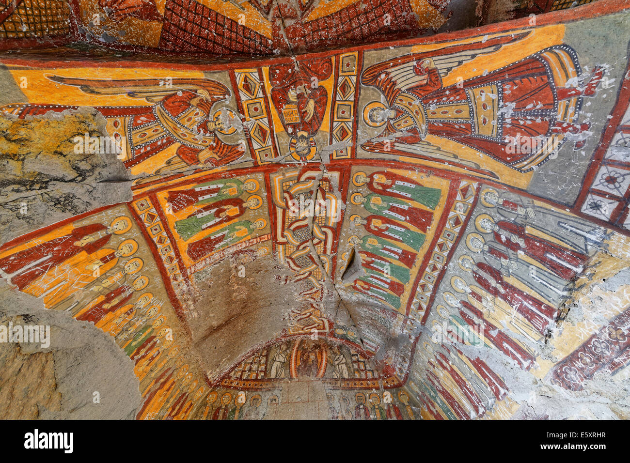 Frescoes in the Snake Church or Yılanlı Kilise, Ihlara Valley or Ihlara Vadisi, Aksaray Province, Cappadocia Stock Photo