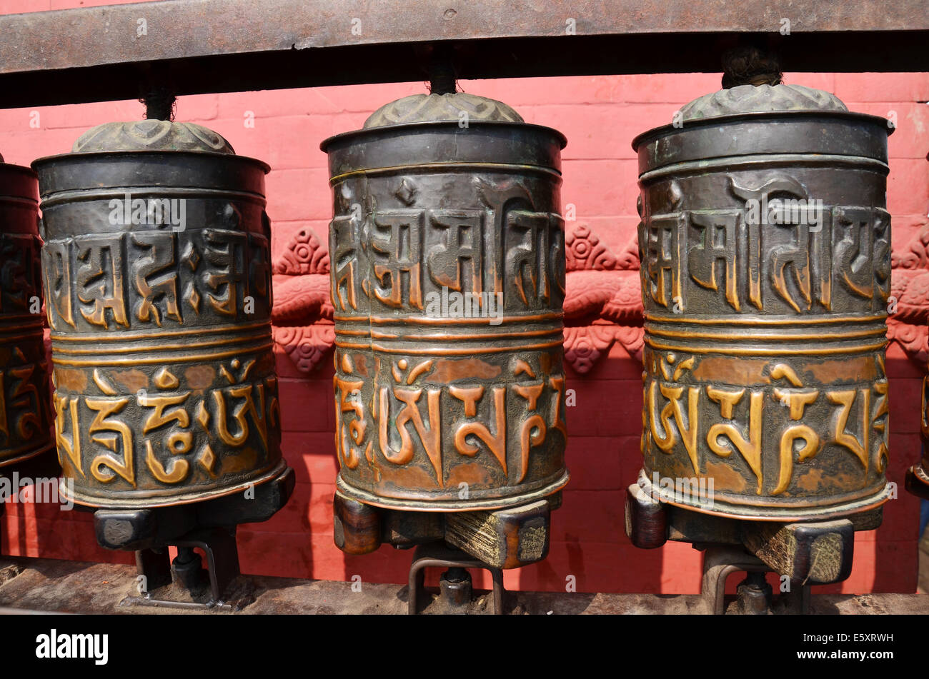 Nepal Traditionally, the mantra Om Mani Padme Hum is written in Sanskrit on the outside of the