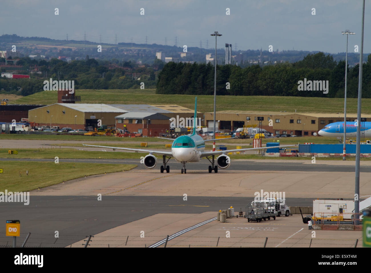 Airliner. Birmingham Airport Stock Photo