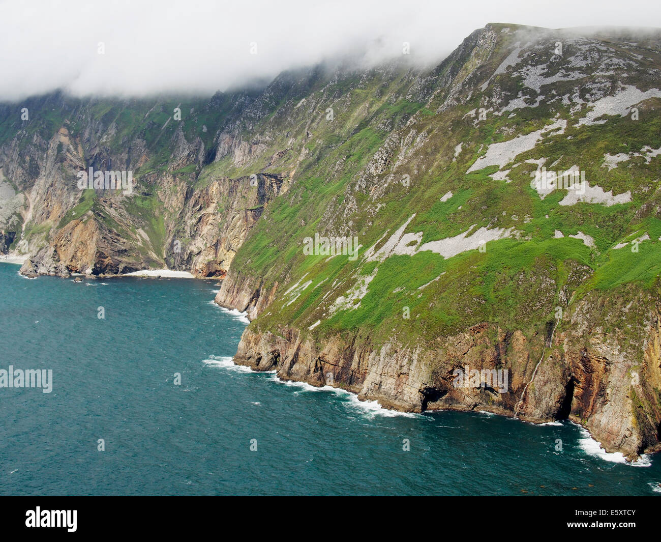The spectacular Slieve League (Sliabh Liag) cliffs in County Donegal the highest cliffs on the island of Ireland Stock Photo