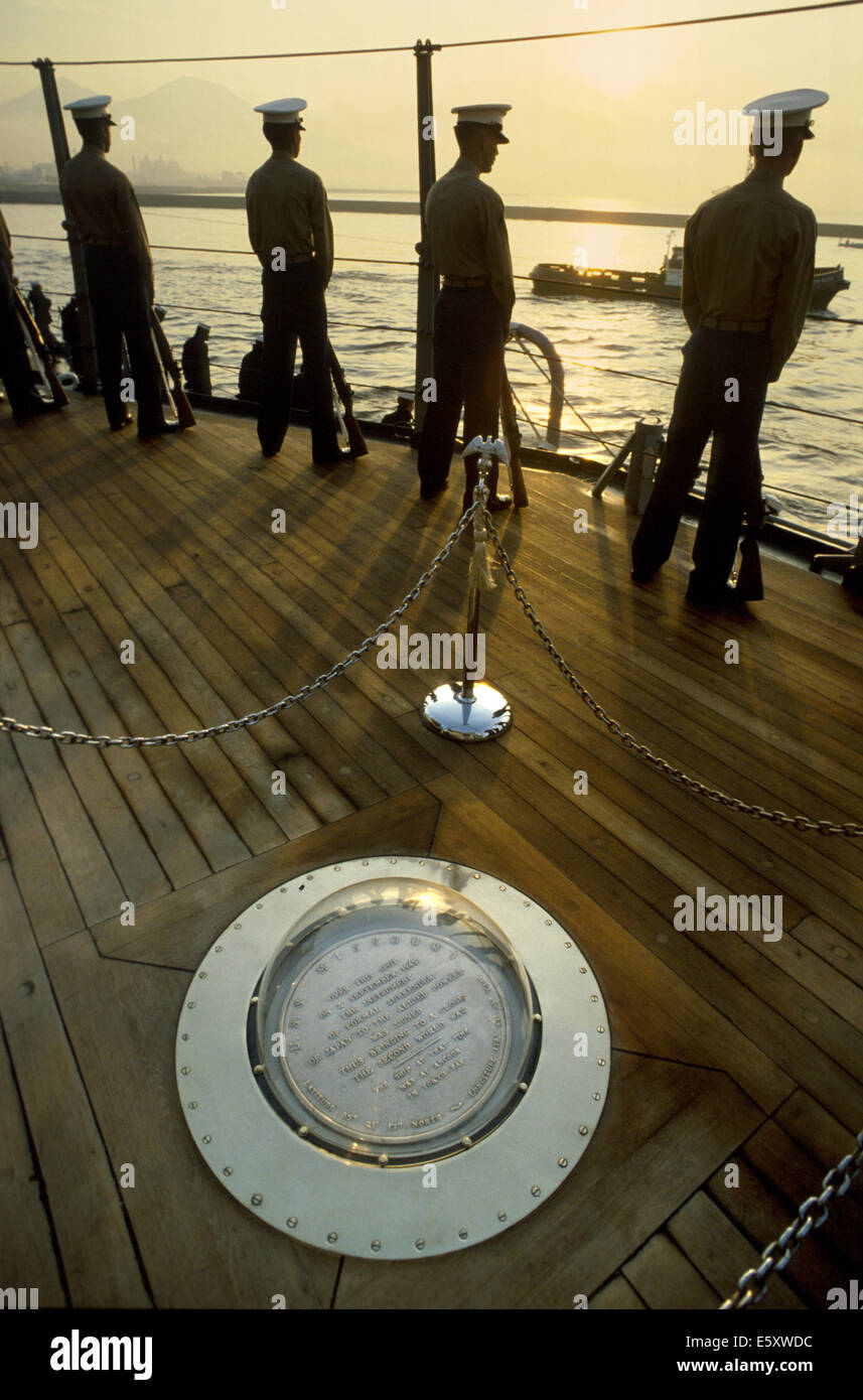 U.S. Navy, the plate that marks the exact point where the surrender of