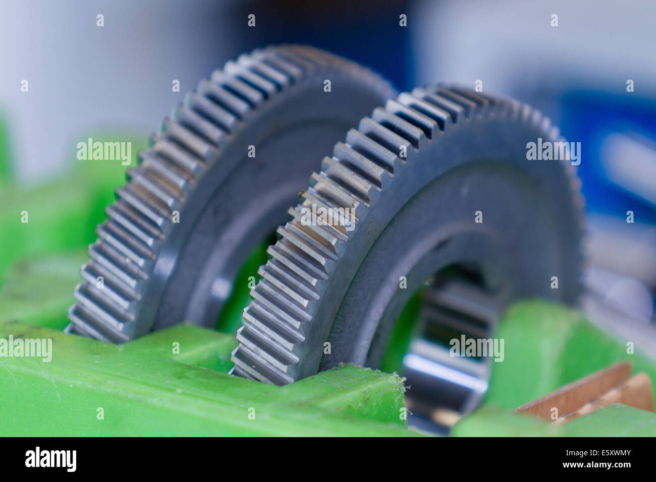 Cogwheels in automotive warehouse Stock Photo Alamy