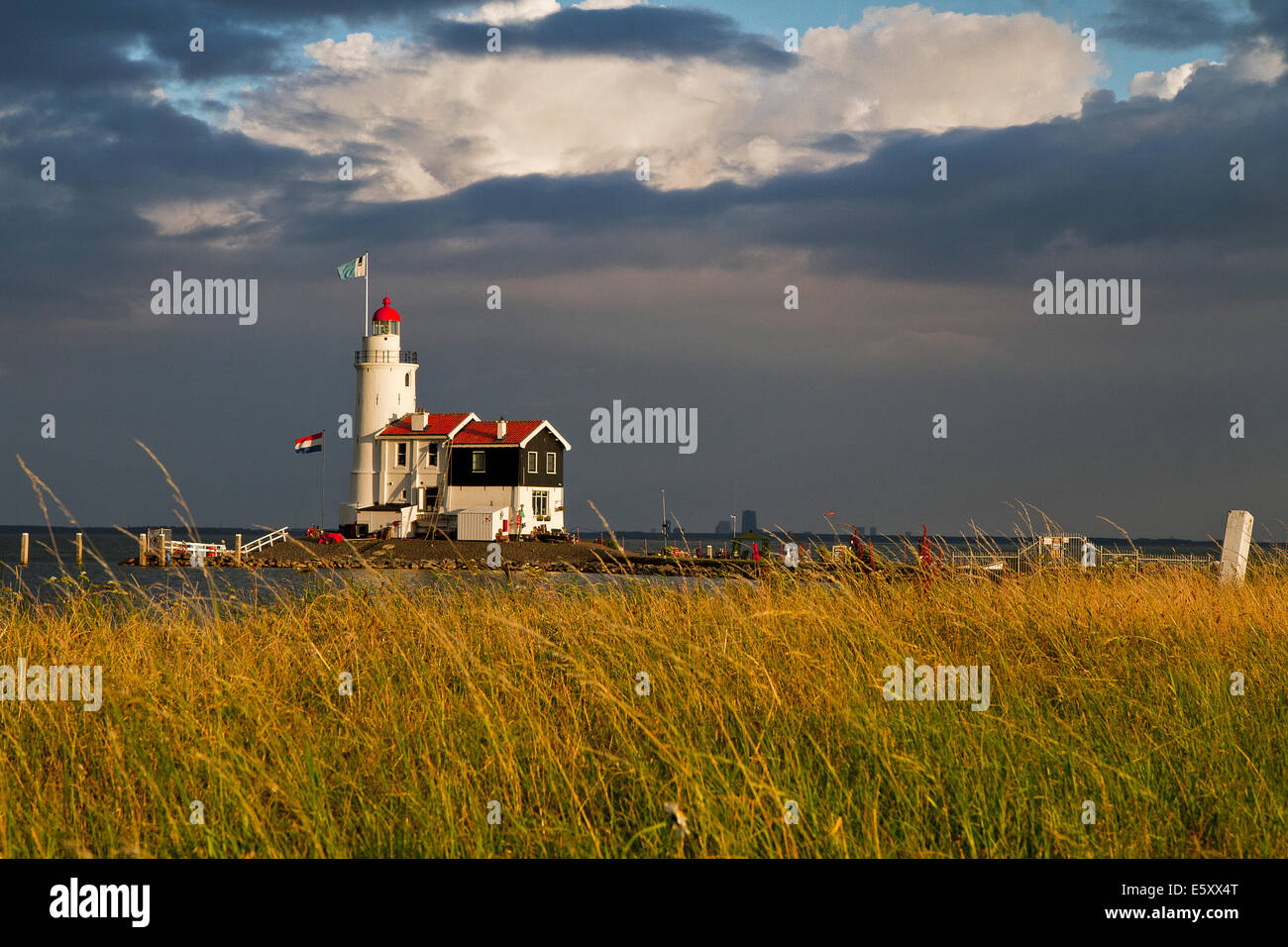 Lighthouse Paard van Marken - Netherlands Stock Photo
