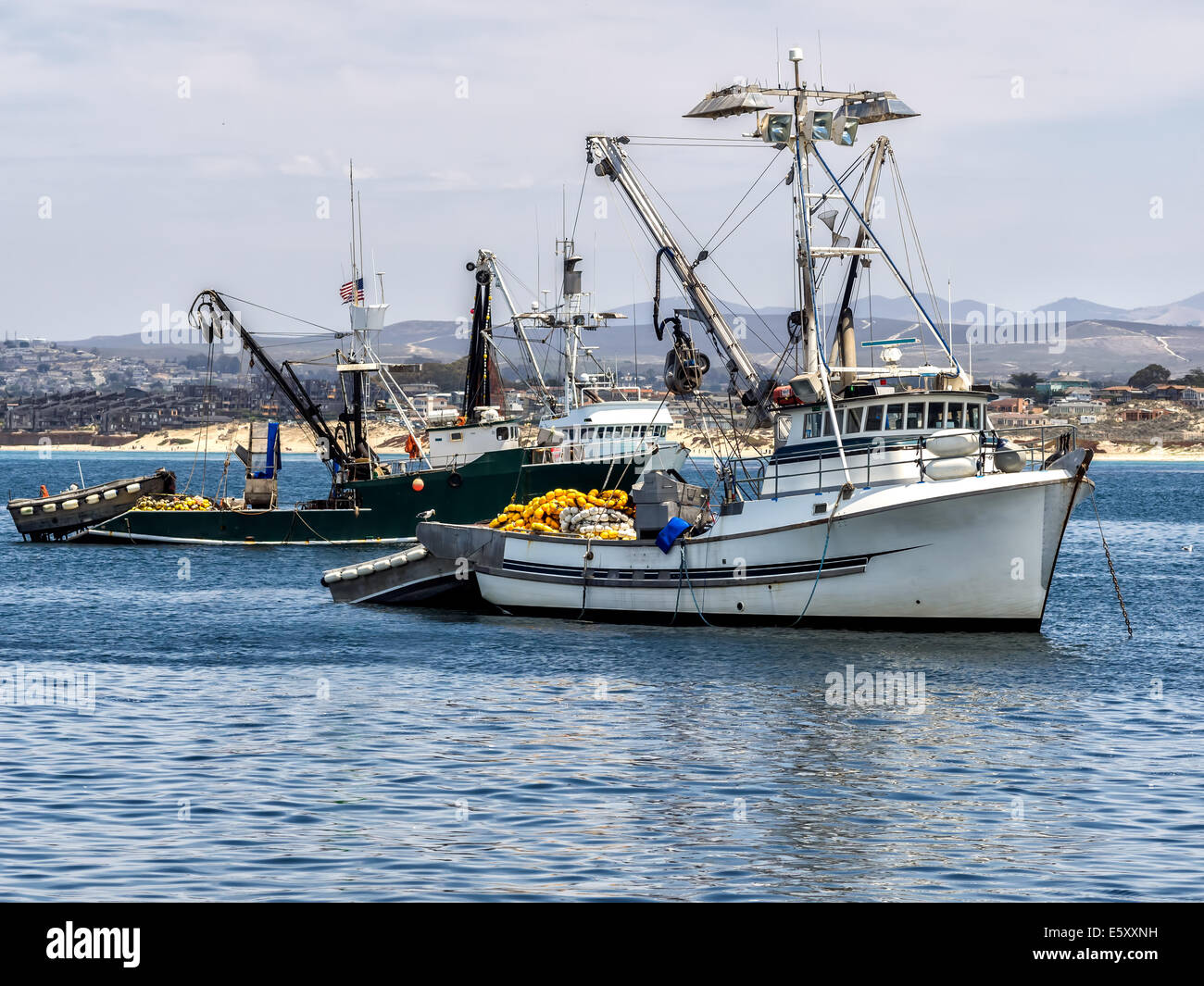 Fishing vessels in Monterey harbor, California USA Stock Photo