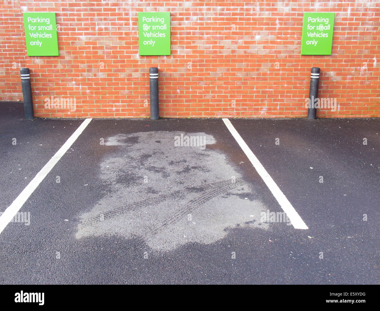 Car Parking spaces for small vehicles only Stock Photo