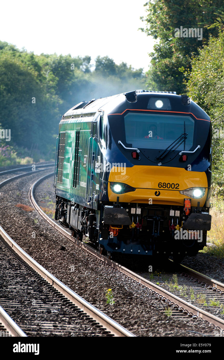 A DRS class 68 diesel locomotive at Hatton, Warwickshire, UK Stock Photo