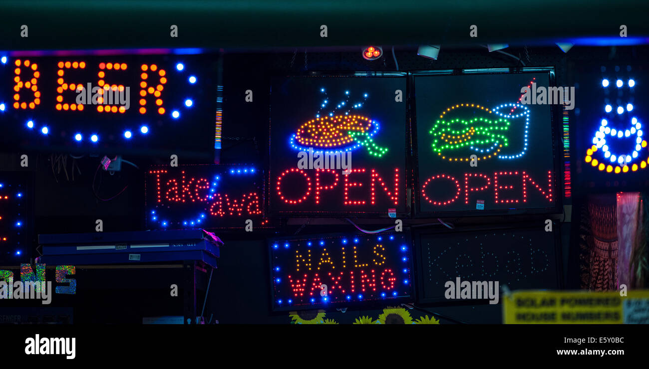 Neon signs, Perth, WA Stock Photo Alamy