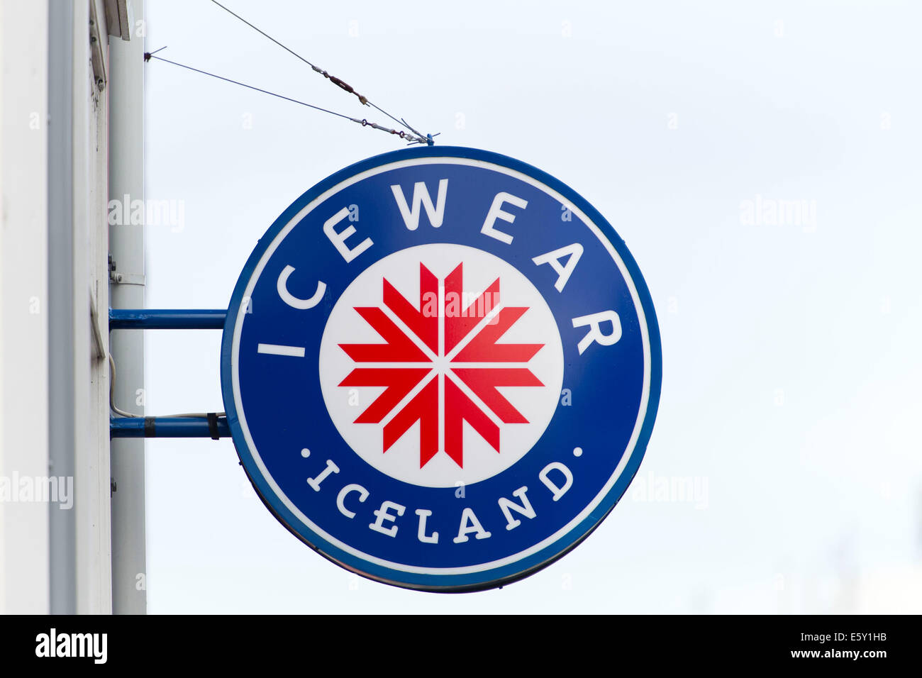 Icewear clothing sign in Iceland. Stock Photo