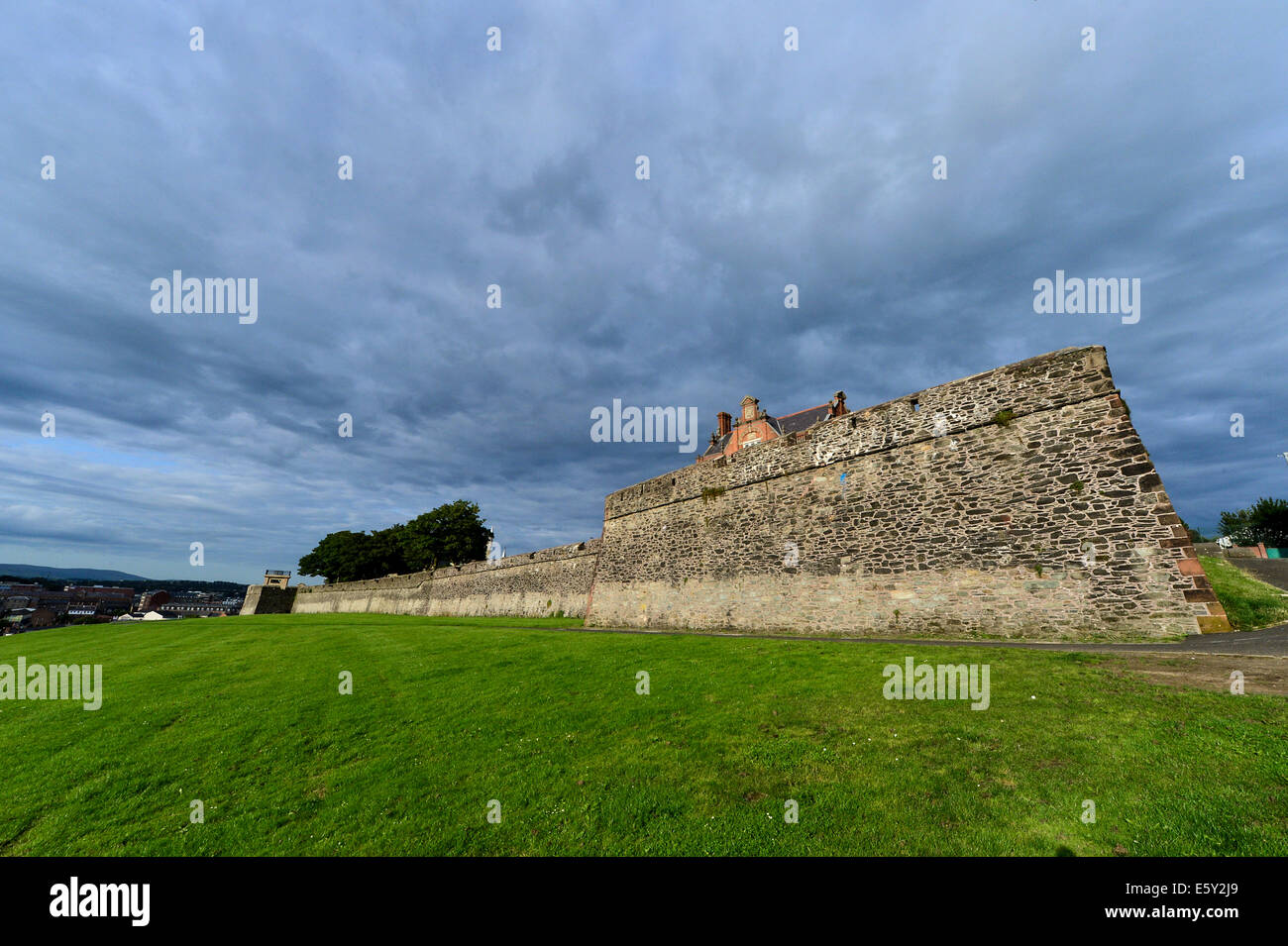Exterior section of the 17th Century walls of Derry, Londonderry. Stock Photo