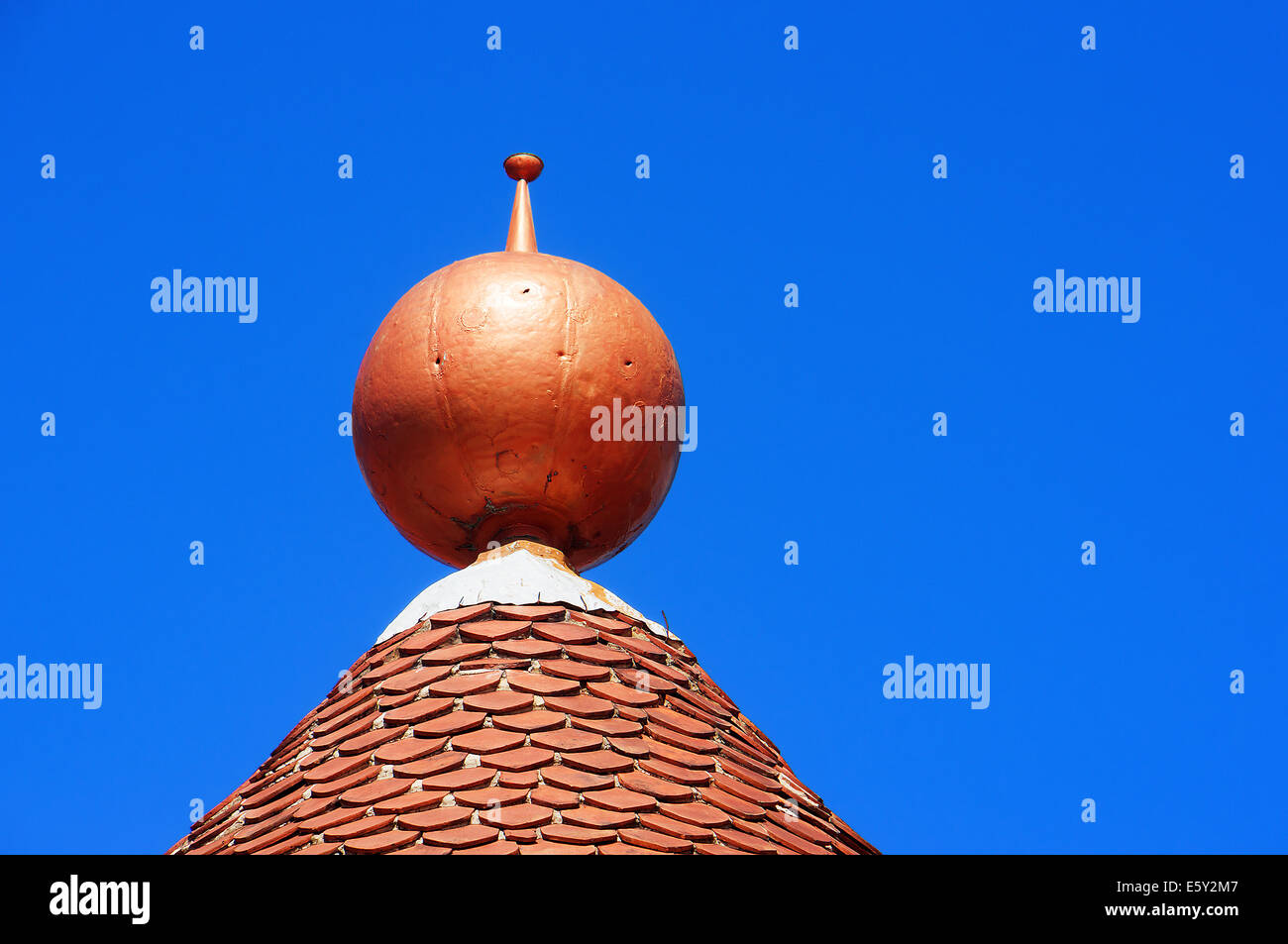 house roof and dome against blue sky Stock Photo