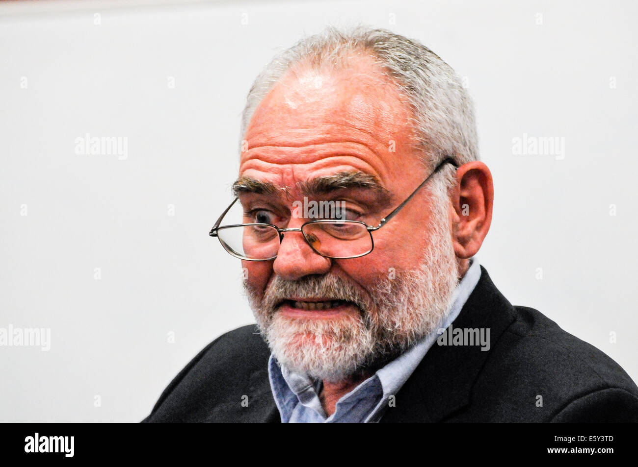 Belfast, Northern Ireland. 7th Aug 2014 - 'The Brighton Bomber' Patrick Magee gives talk for Feile an Phobail Credit:  Stephen Barnes/Alamy Live News Stock Photo
