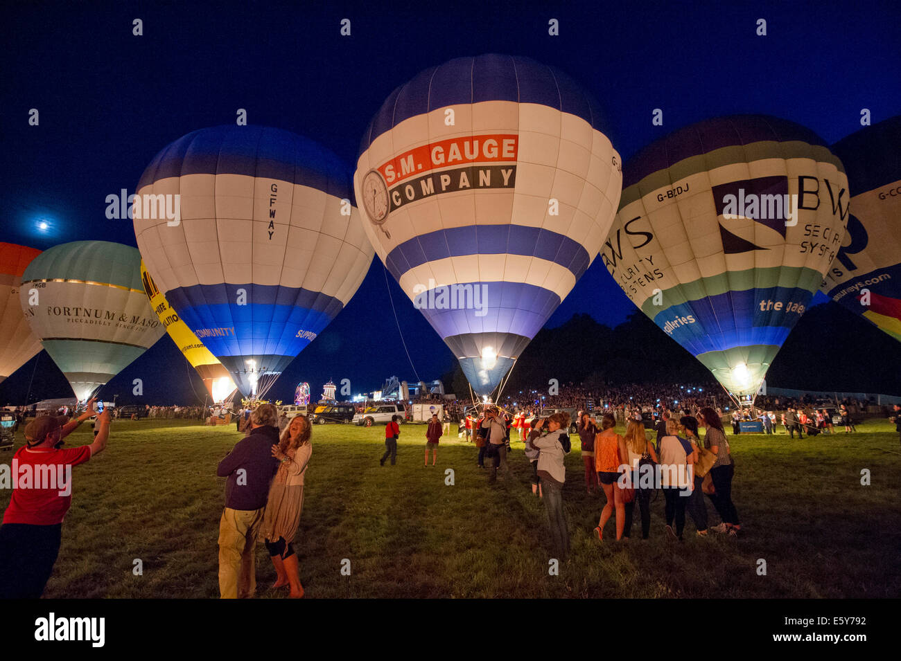 Bristol International Balloon Fiesta, showing the mass ascent and