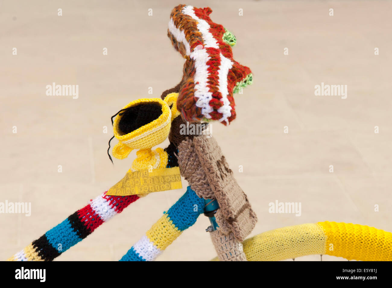 The celebrate the Tour de France,Yorkshire knitting groups produced