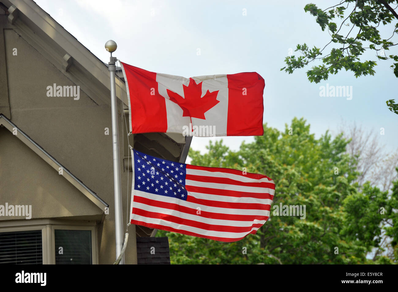American canadian flags hires stock photography and images Alamy