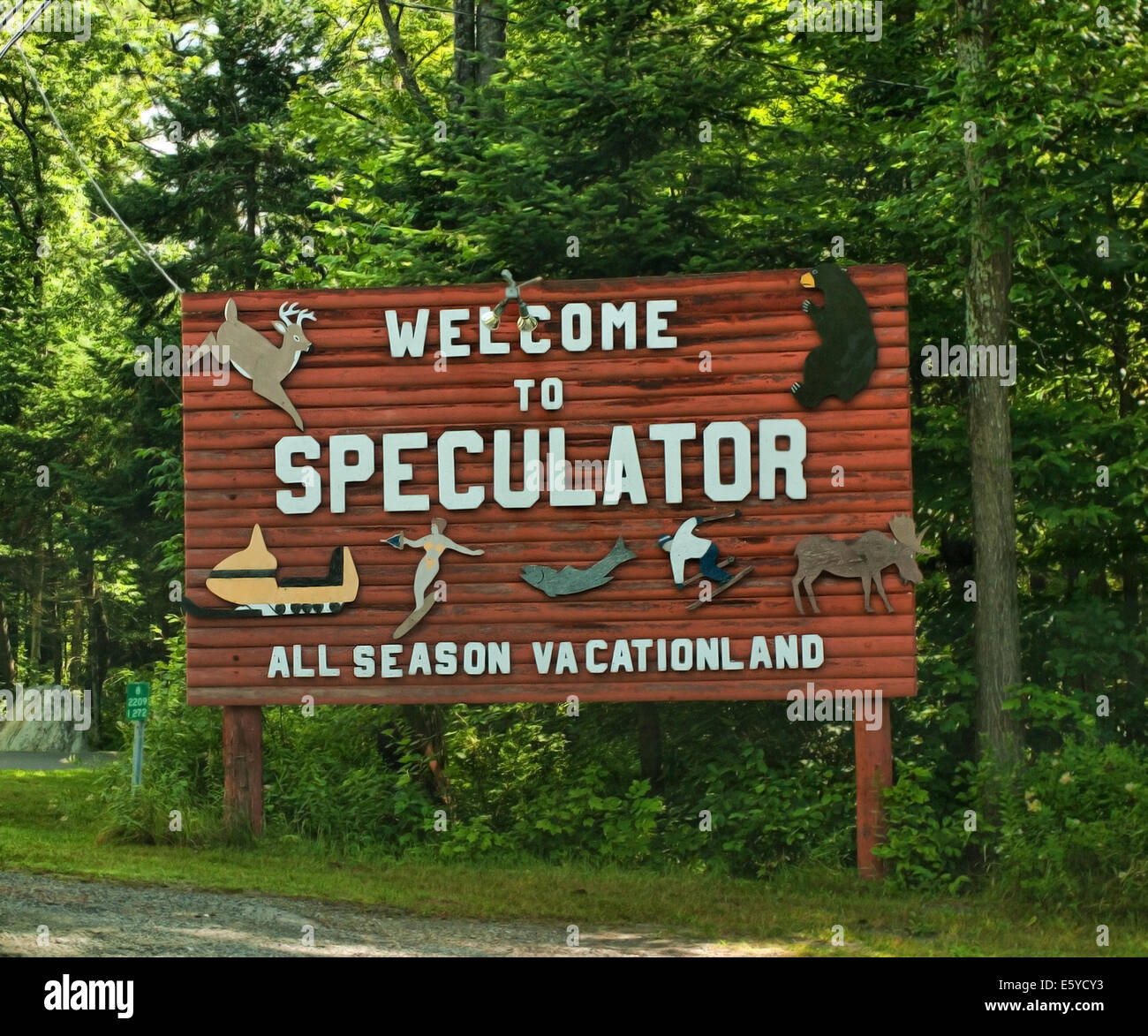 Speculator , New York sign Stock Photo Alamy