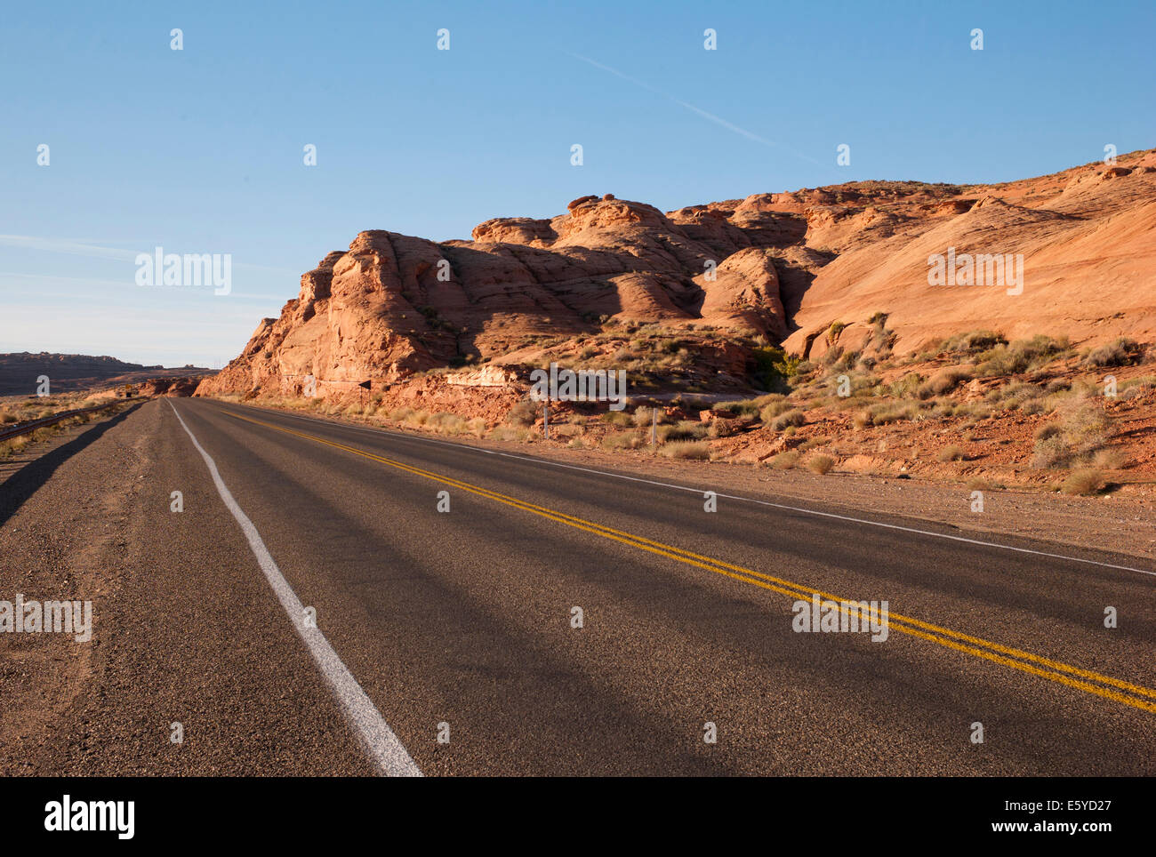 Road passing through a landscape, U.S. Route 89, Utah, USA Stock Photo