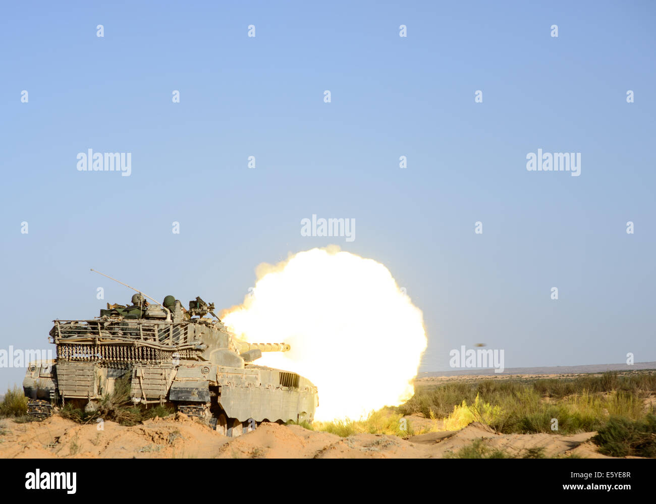 Israeli armor corps around Gaza Strip Stock Photo