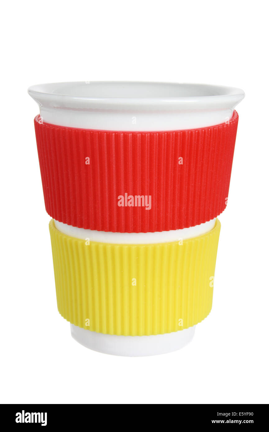 Cup with Silicone Sleeves Stock Photo