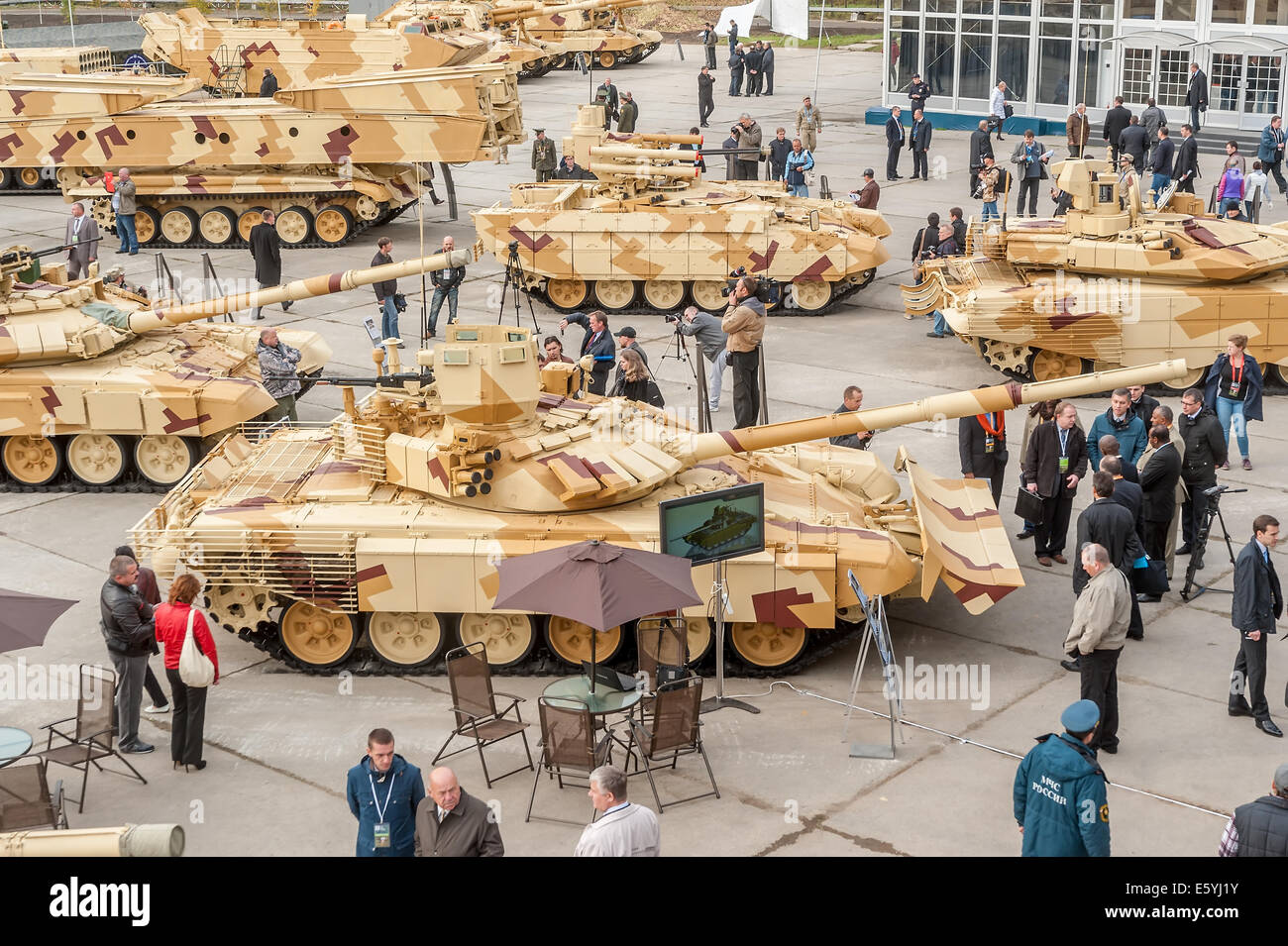 Military technics exposition Stock Photo